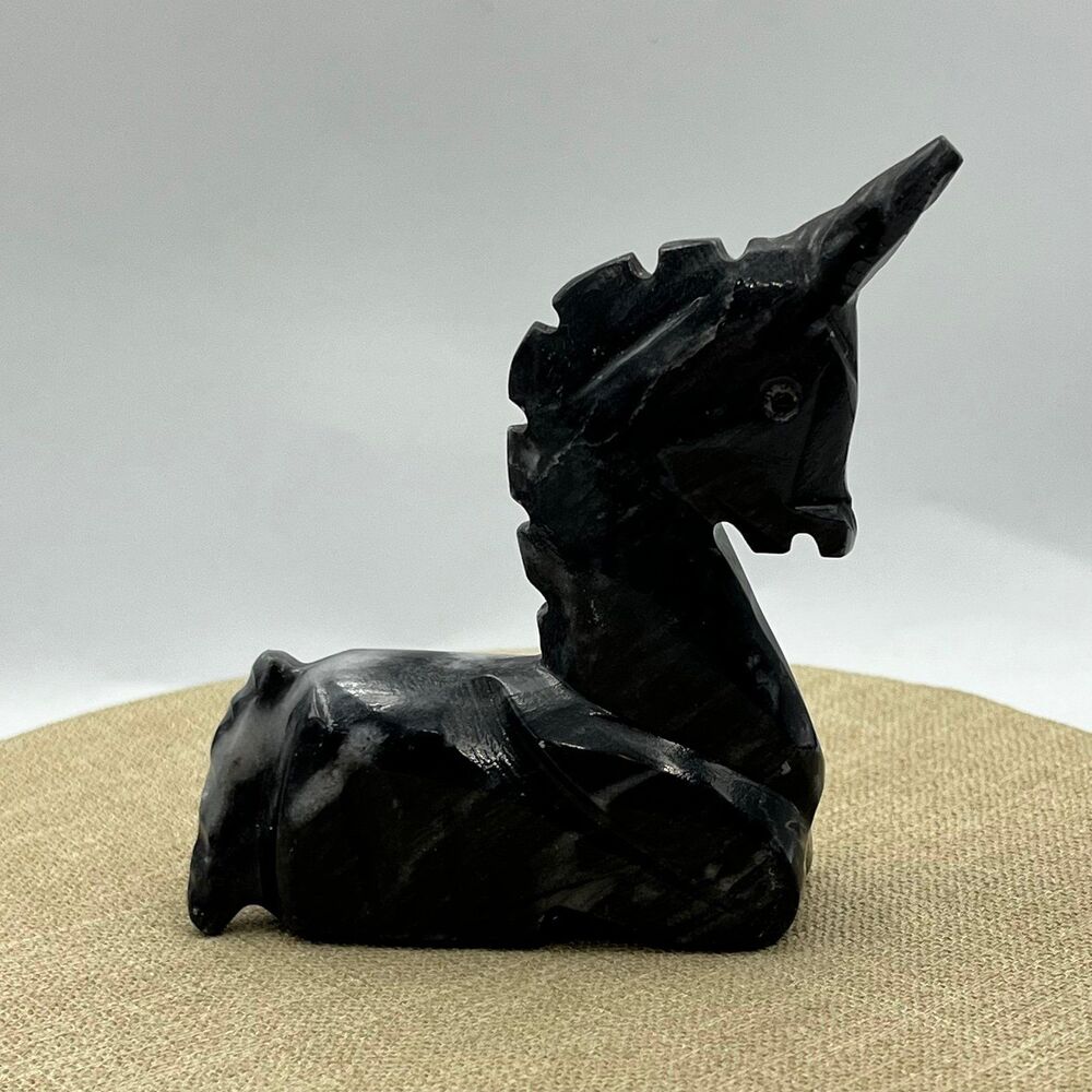 Vintage marble abstract carved unicorn figure